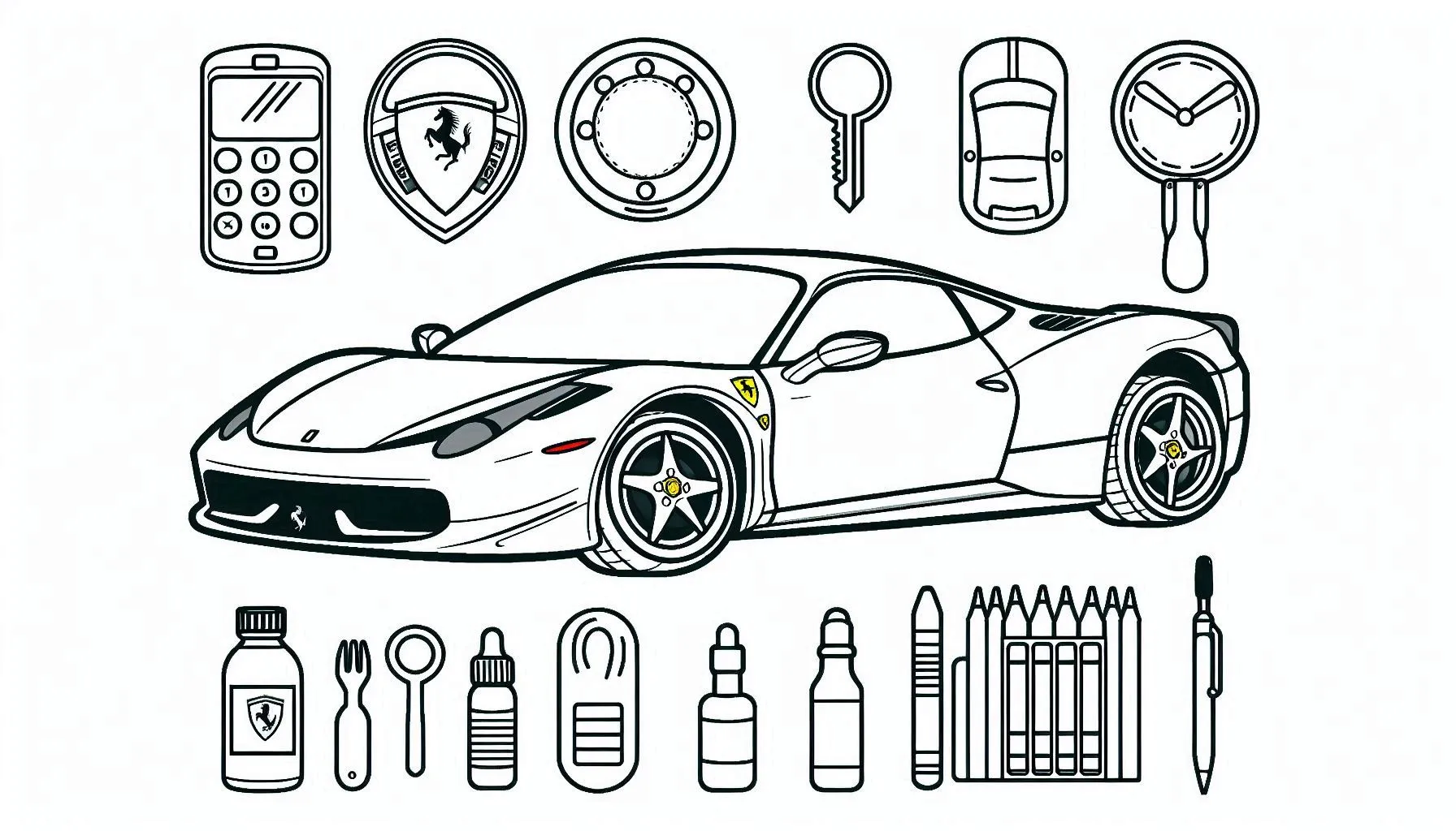 coloriage Ferrari gratuit en ligne