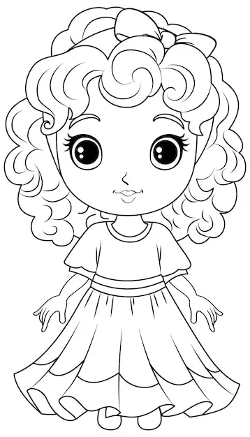 Girl coloring page to download