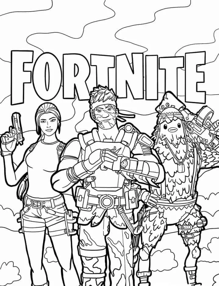 coloriage Fortnite à imprimer pour enfant de 7 ans