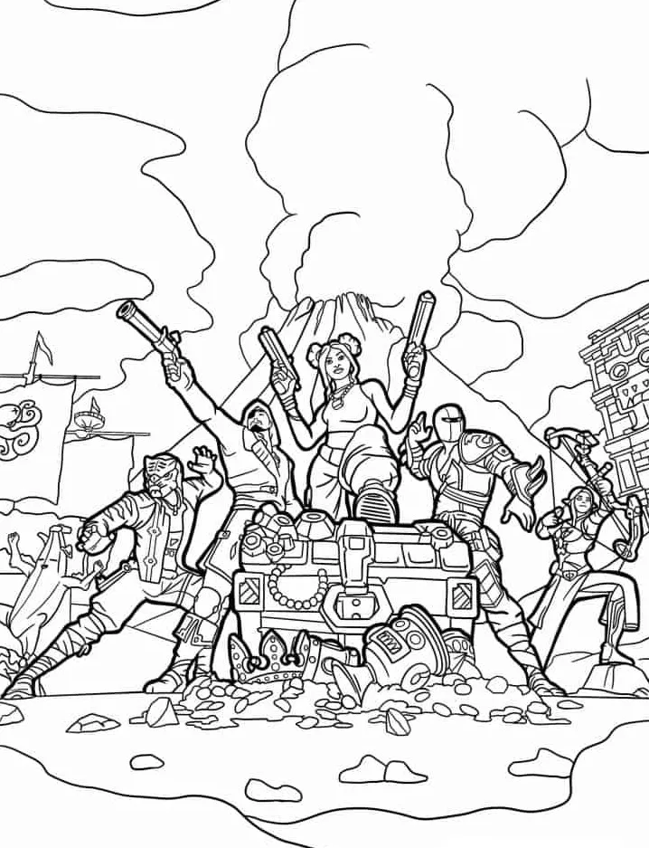 coloriage Fortnite et decoupage a imprimer gratuit