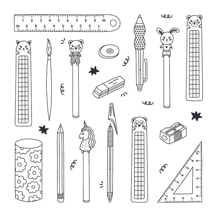 image de coloriage Fournitures Scolaires pour enfant