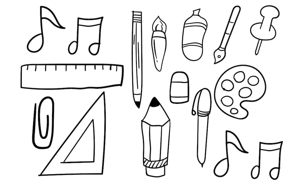 coloriage Fournitures Scolaires pour enfants à imprimer 1