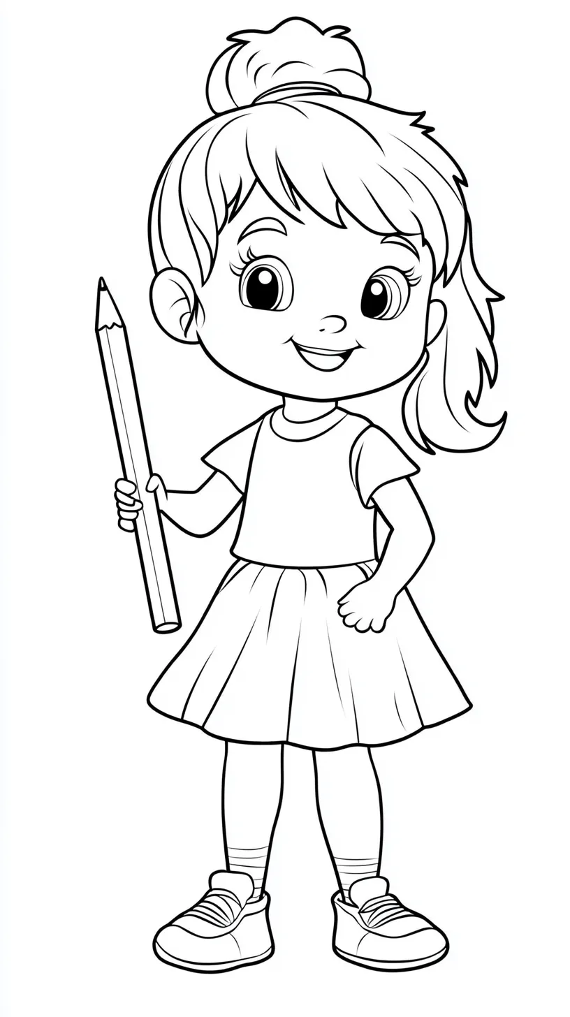 coloriage Fournitures Scolaires pour enfant de 3 ans