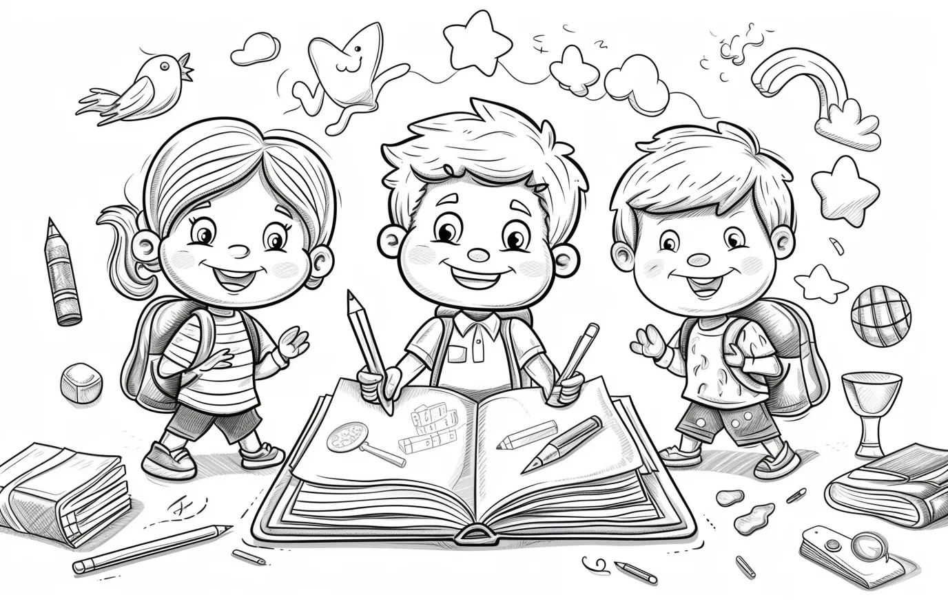 coloriage Fournitures Scolaires à imprimer pdf