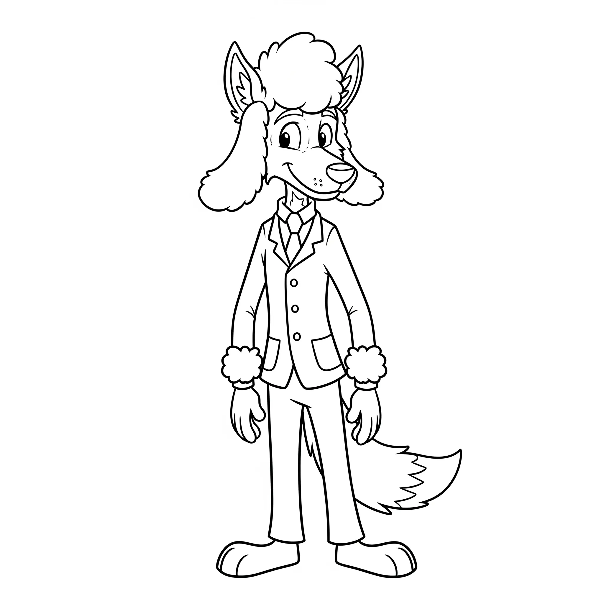 coloriage Freddy Lupin en loup caniche gratuit