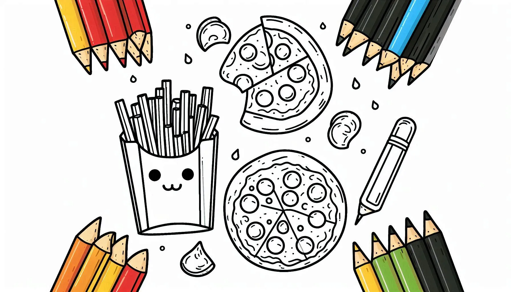 coloriage Frites a imprimer gratuitement 1