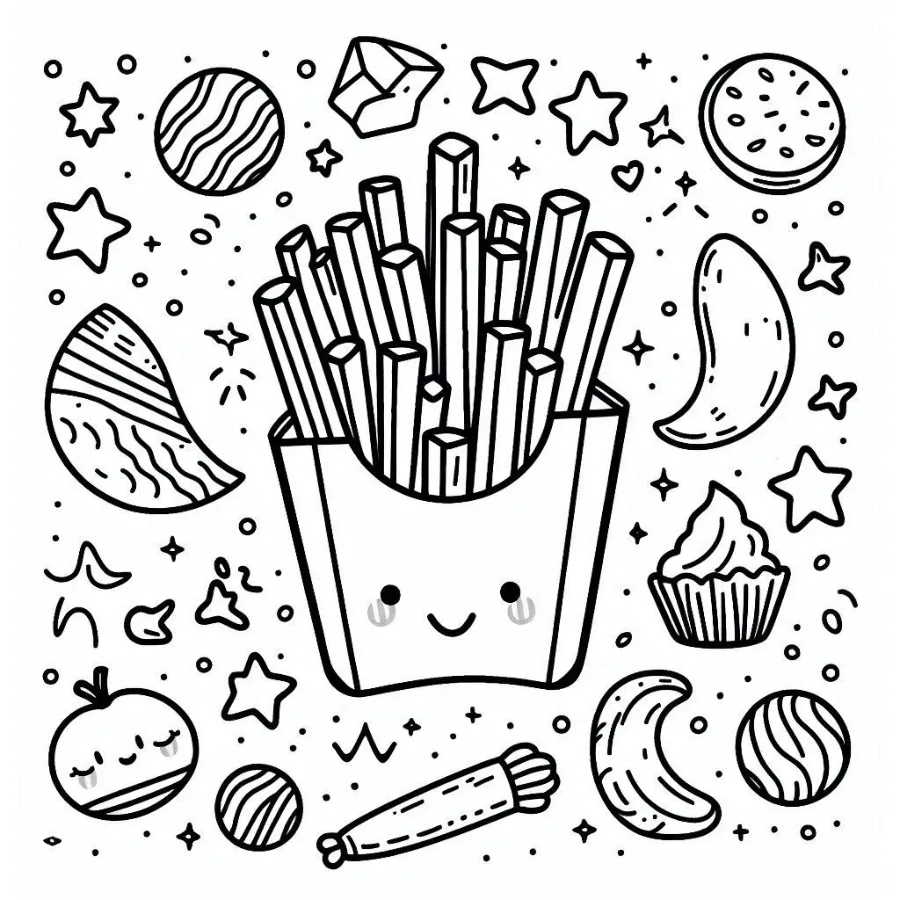 coloriage Frites et apprentissage