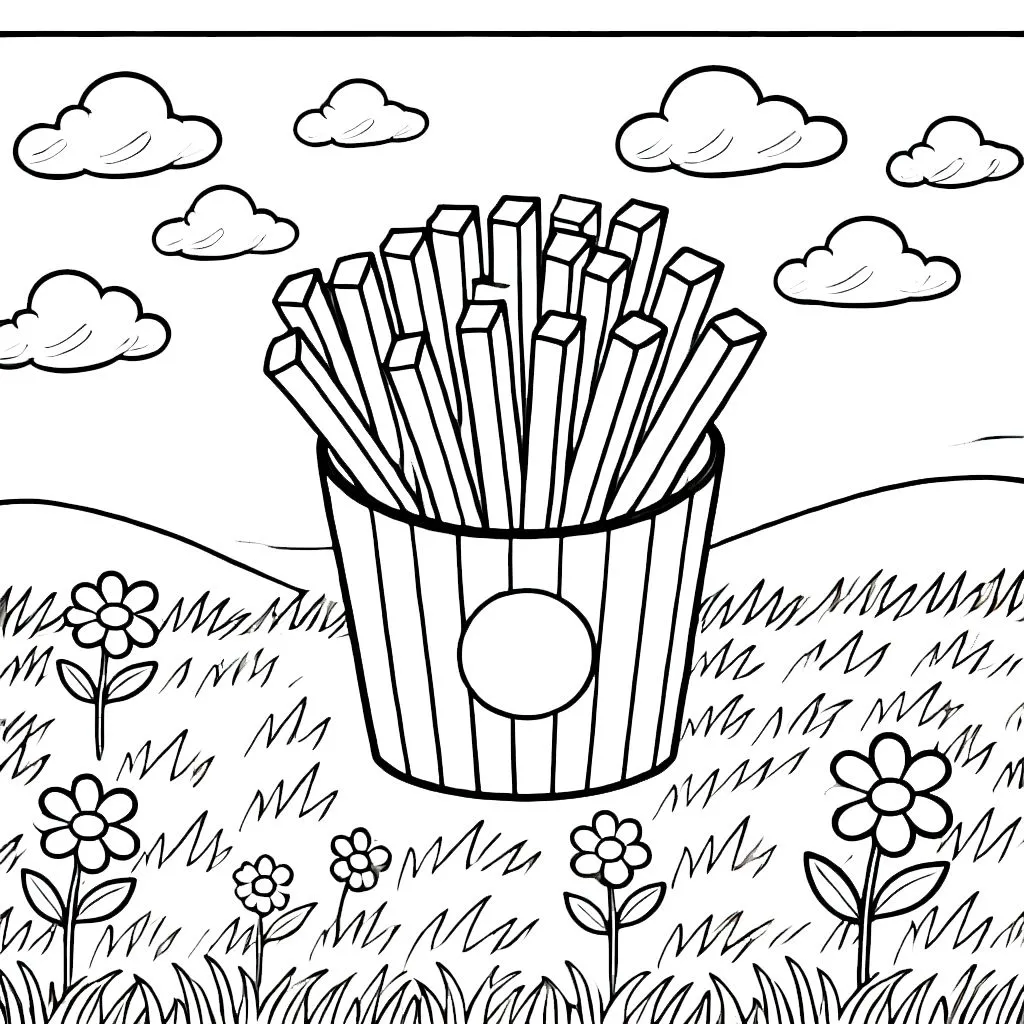 coloriage Frites pour enfants a imprimer 2