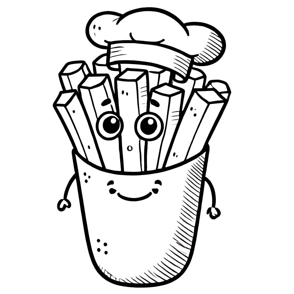 coloriage Frites à imprimer pdf gratuit 3