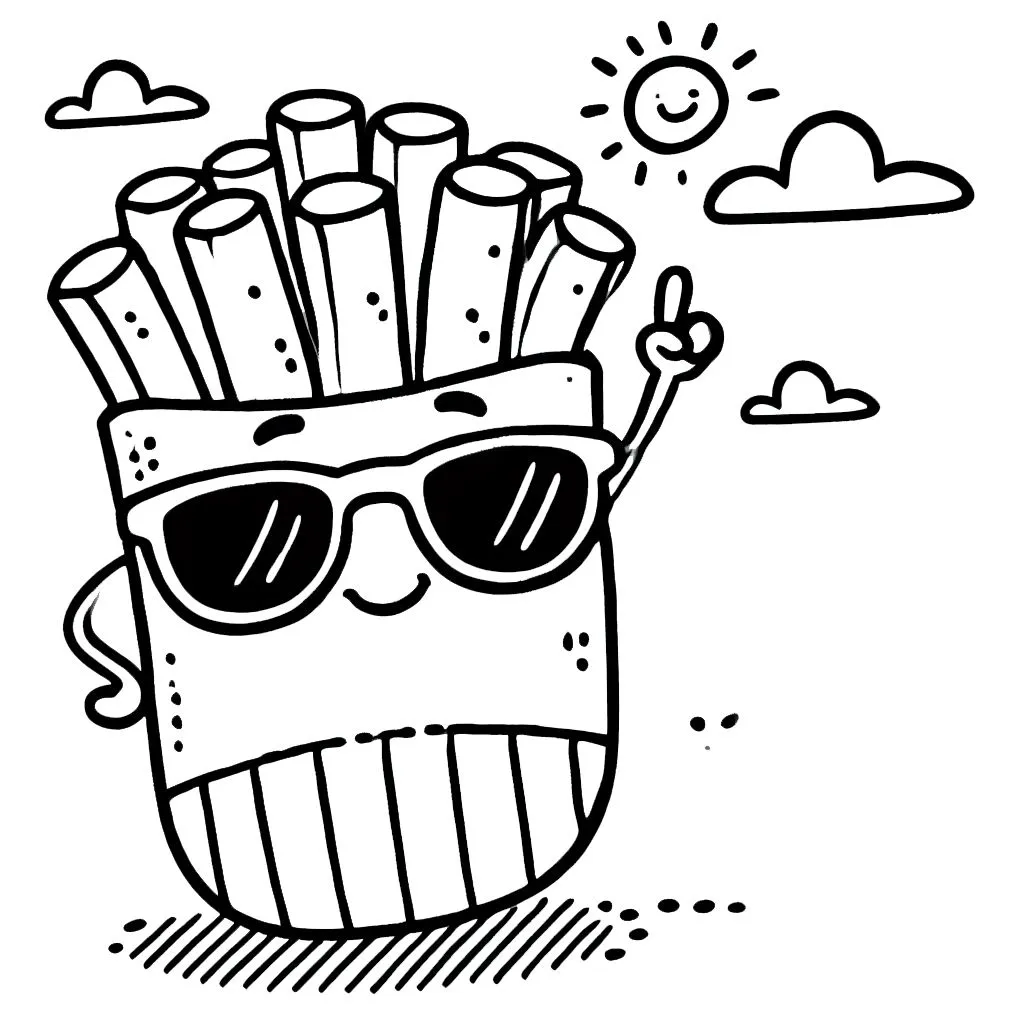 coloriage Frites à imprimer pdf