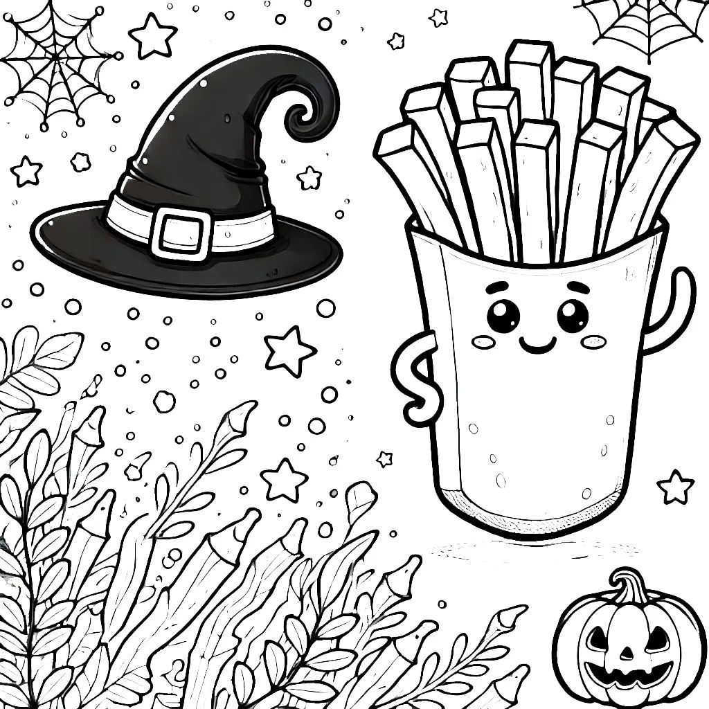 coloriage Frites à imprimer pour enfant de 10 ans