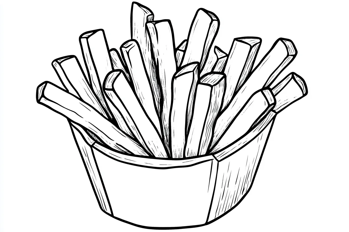 coloriage Frites pour enfant de 6 ans