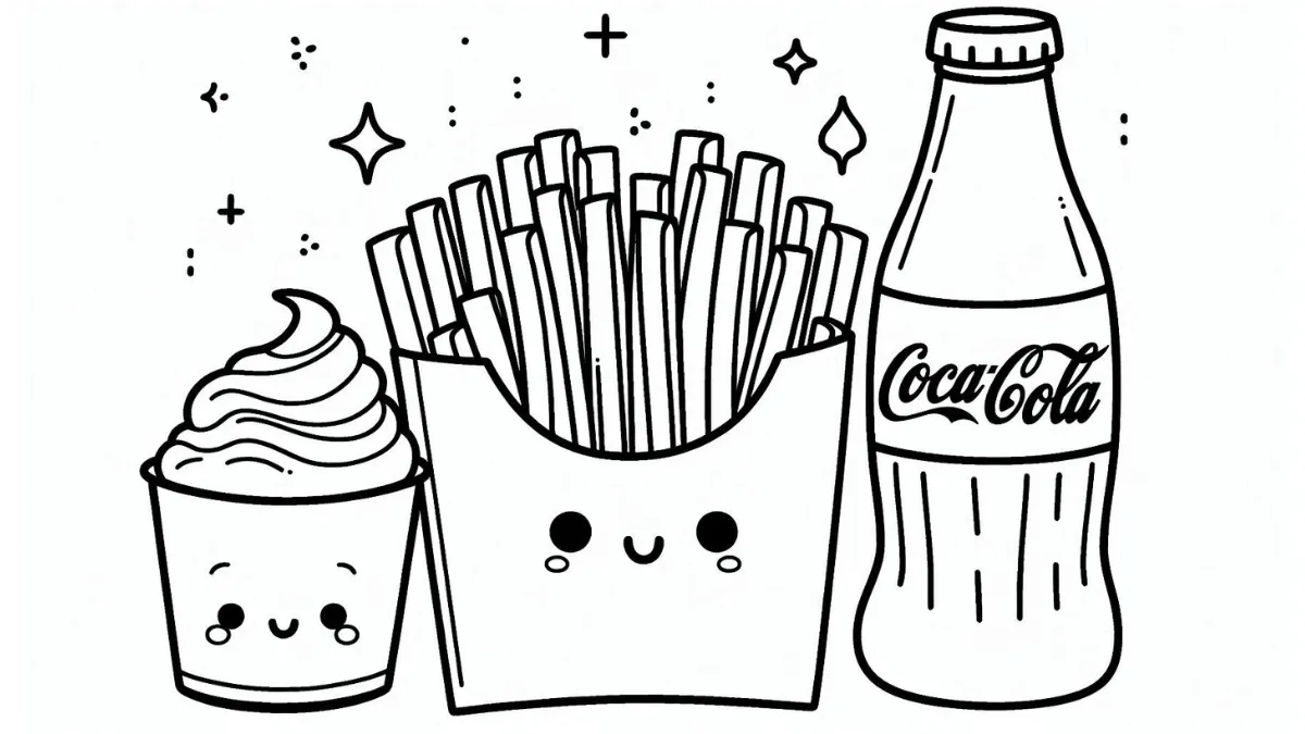 coloriage Frites gratuit a imprimer