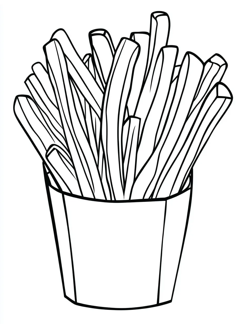 coloriage Frites à imprimer pour enfant de 3 ans