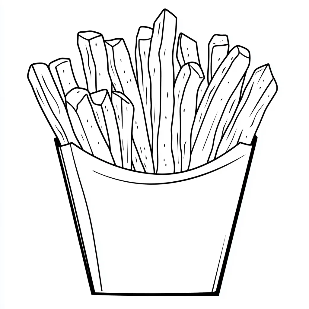 coloriage Frites et decoupage a imprimer gratuit