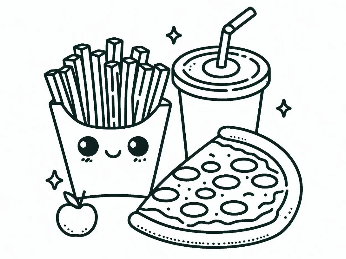 coloriage Frites a imprimer