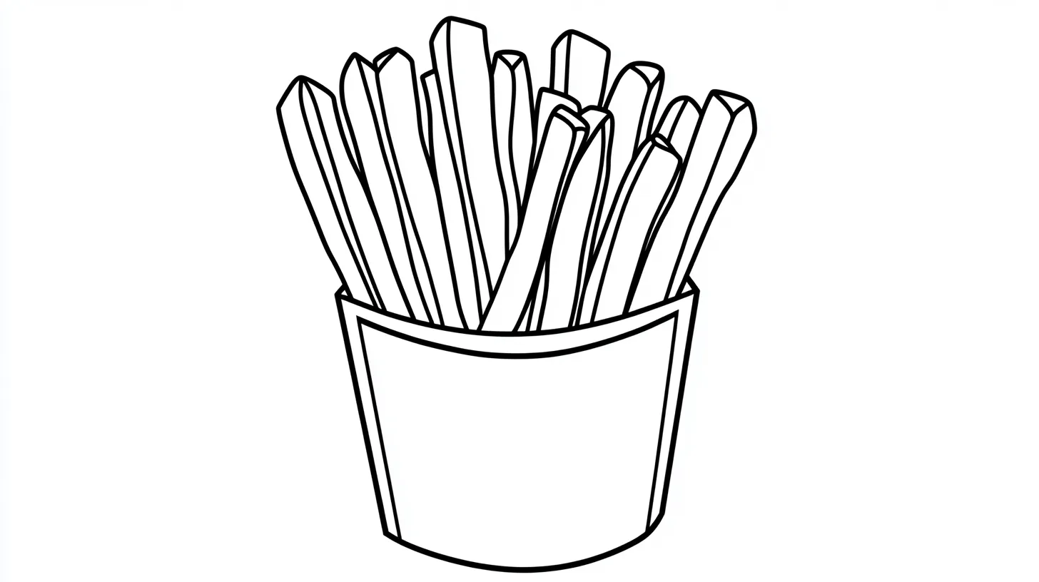 coloriage Frites à imprimer pour enfant de 6 ans