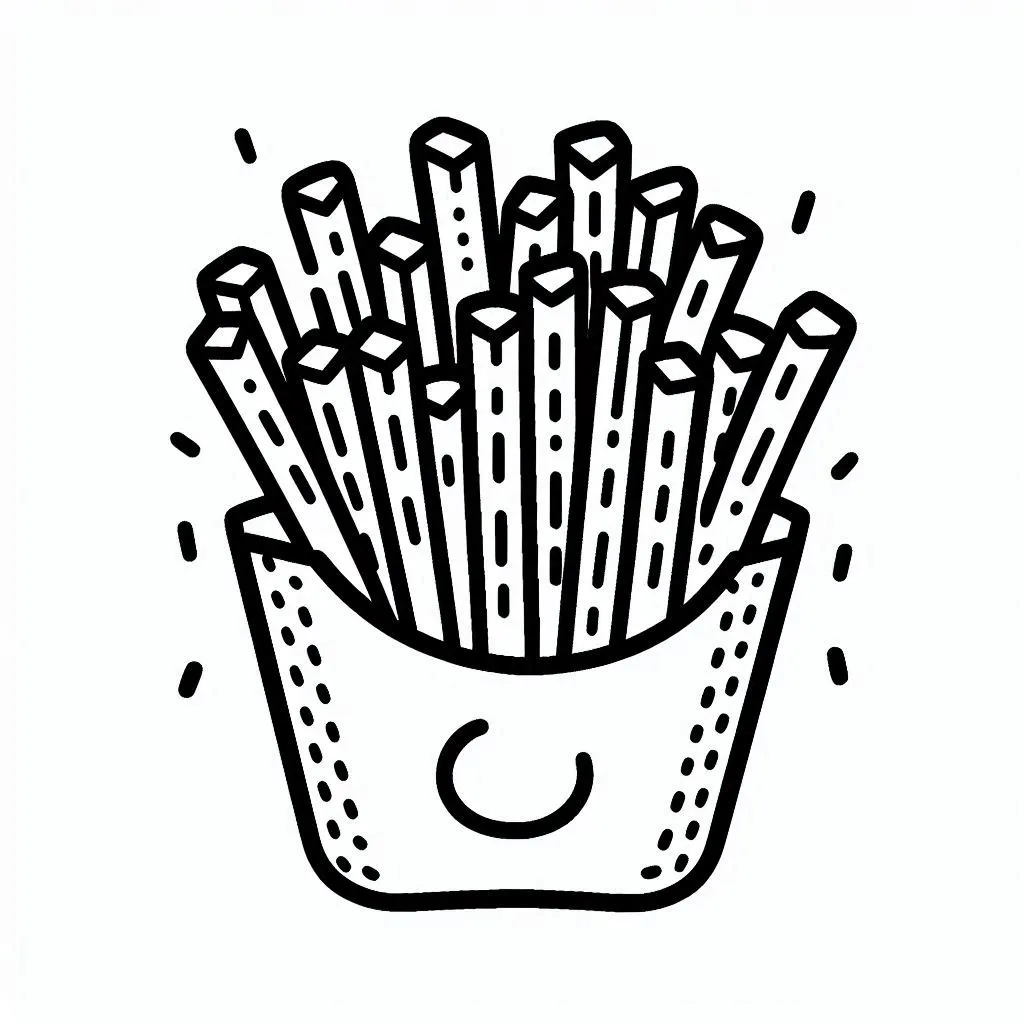 coloriage Frites pour enfant de à imprimer