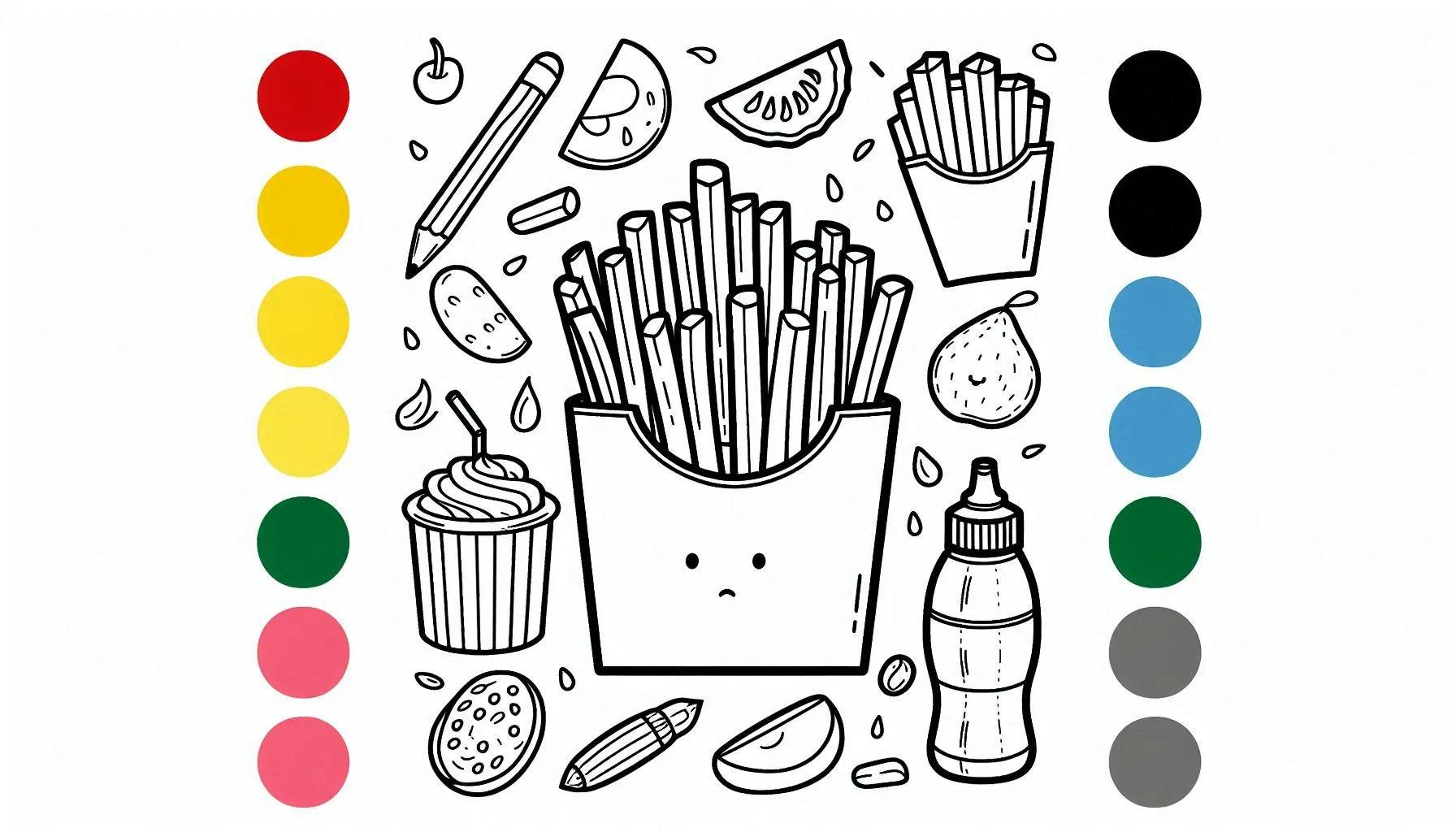 coloriage Frites pour enfants à télécharger