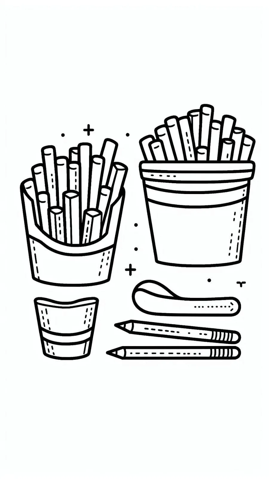 coloriage Frites pour enfant de 3 ans