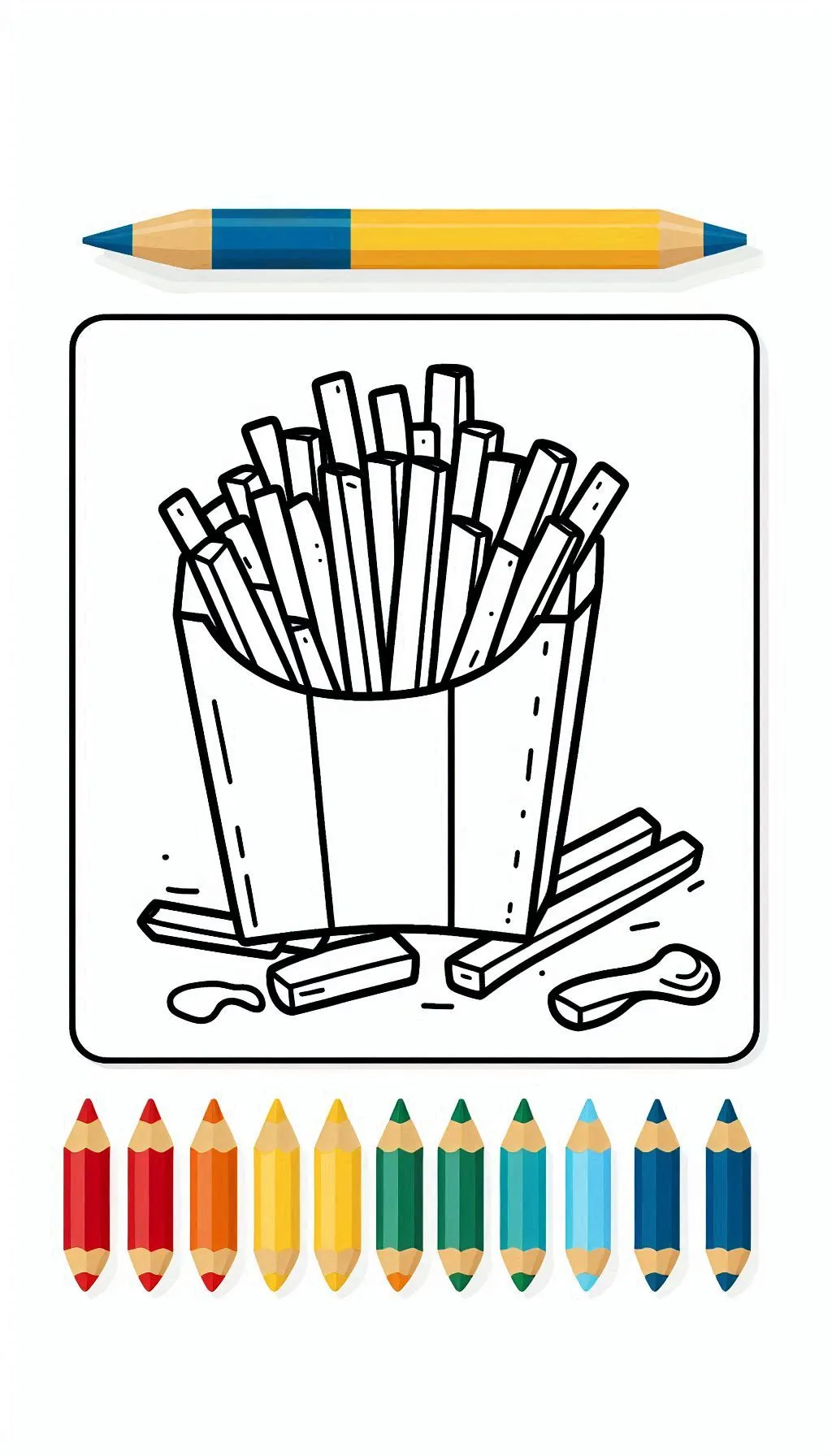 coloriage Frites à imprimer pour enfant de 12 ans