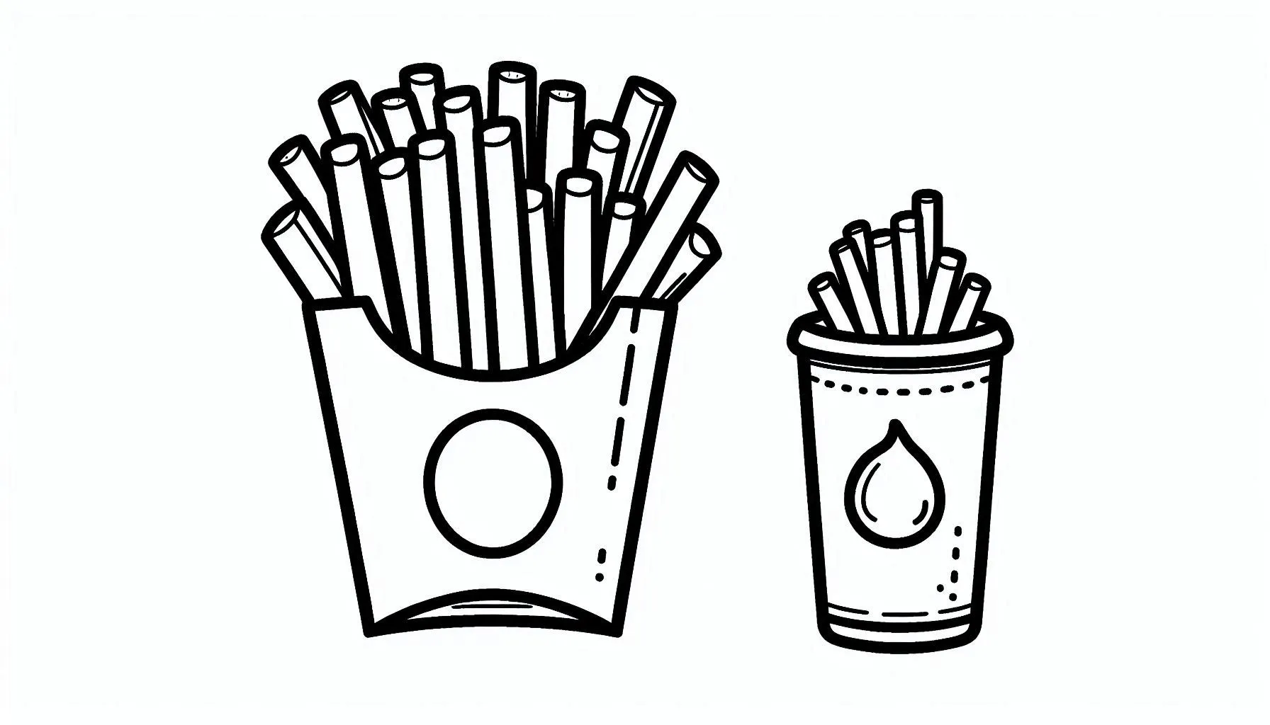 coloriage Frites à imprimer pour enfant de 2 ans