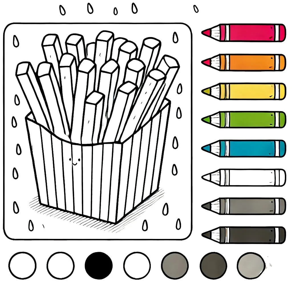 coloriage Frites à imprimer pour enfant de 4 ans