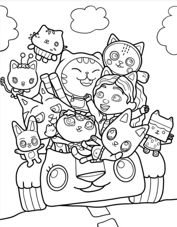 81 Coloriage Gabby Chat Plonge Dans La Maison De Poup e 