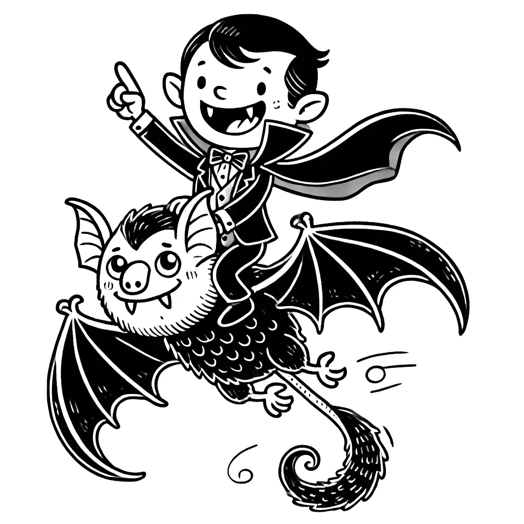 coloriage Halloween Vampire à imprimer pour enfant de 2 ans