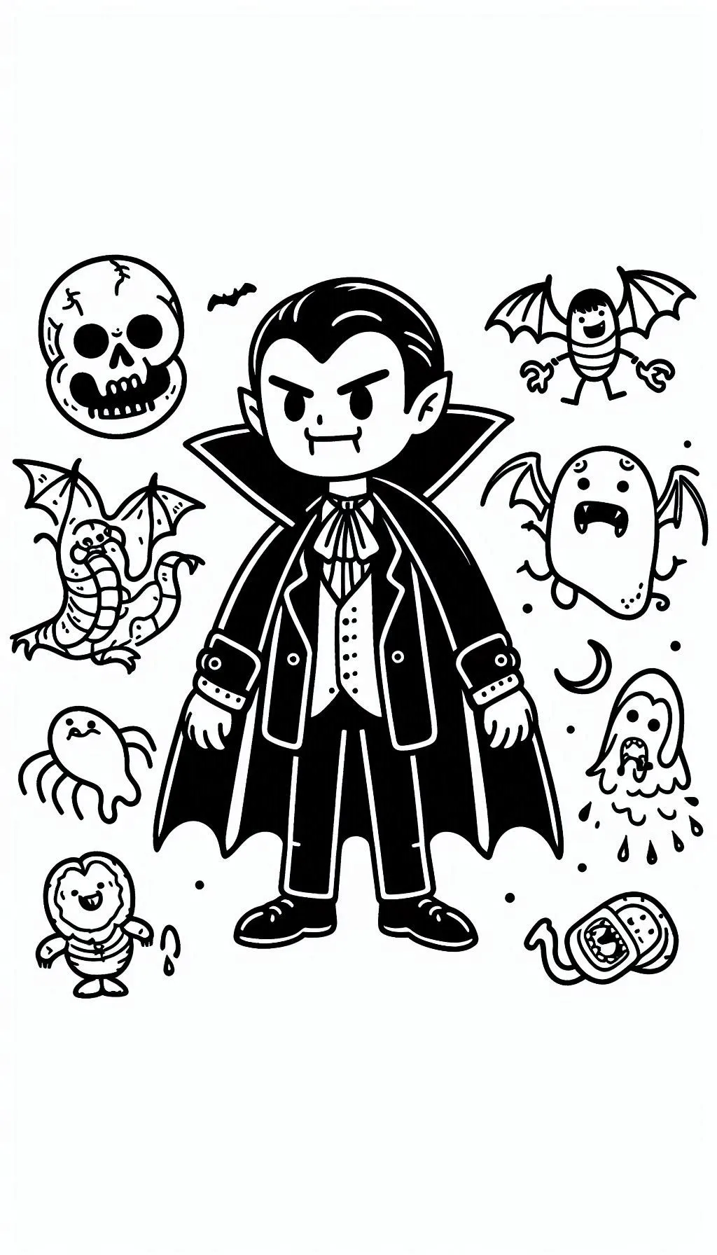 coloriage Halloween Vampire et decoupage 1