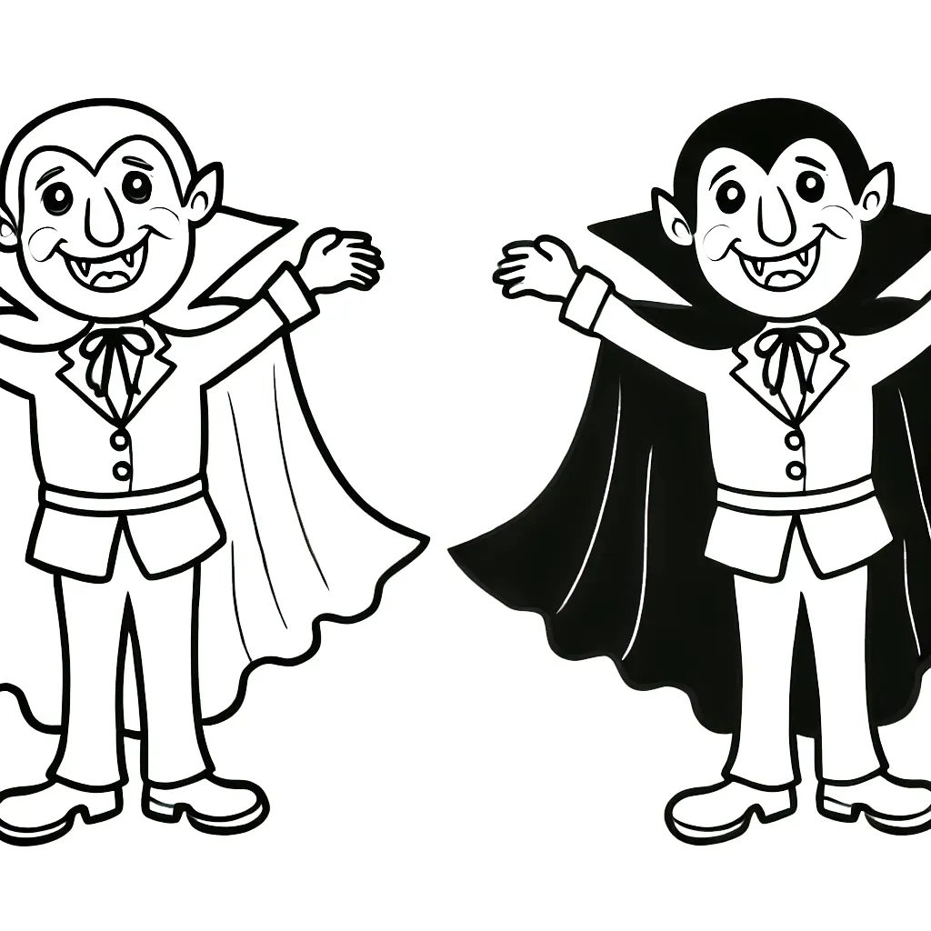 coloriage Halloween Vampire pour enfants à imprimer 1