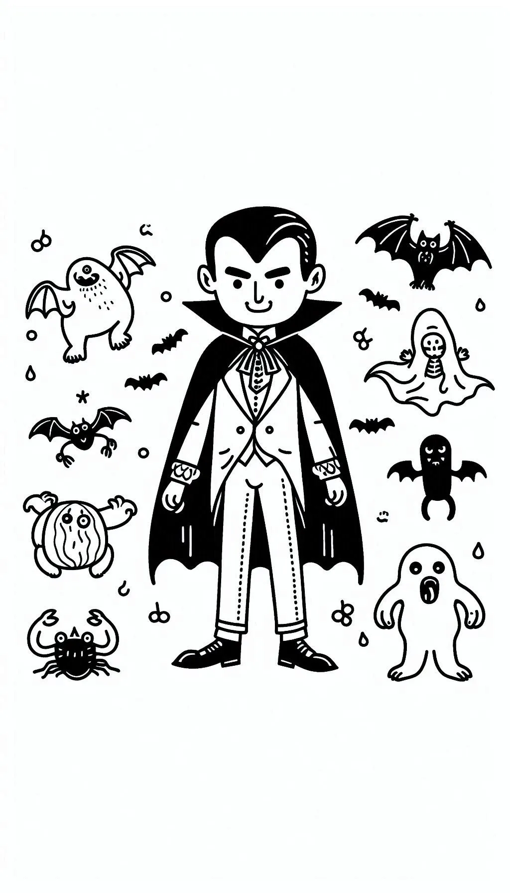 coloriage Halloween Vampire et decoupage a imprimer gratuit