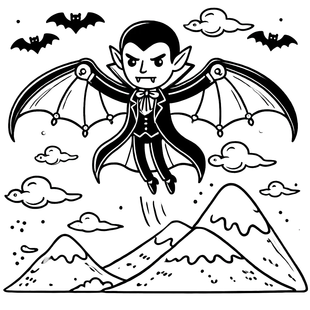 coloriage Halloween Vampire gratuit pour enfants