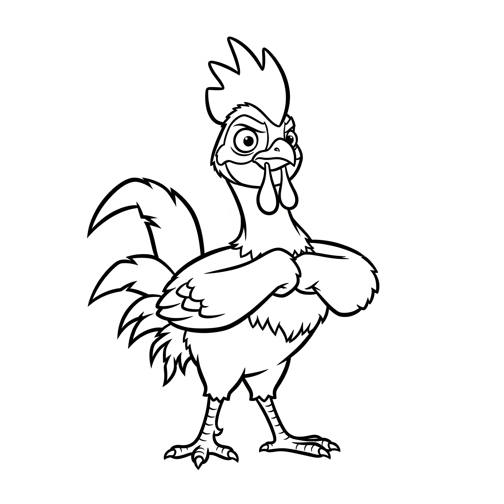 coloriage Heihei le coq courageux a imprimer pour enfant de 4 ans