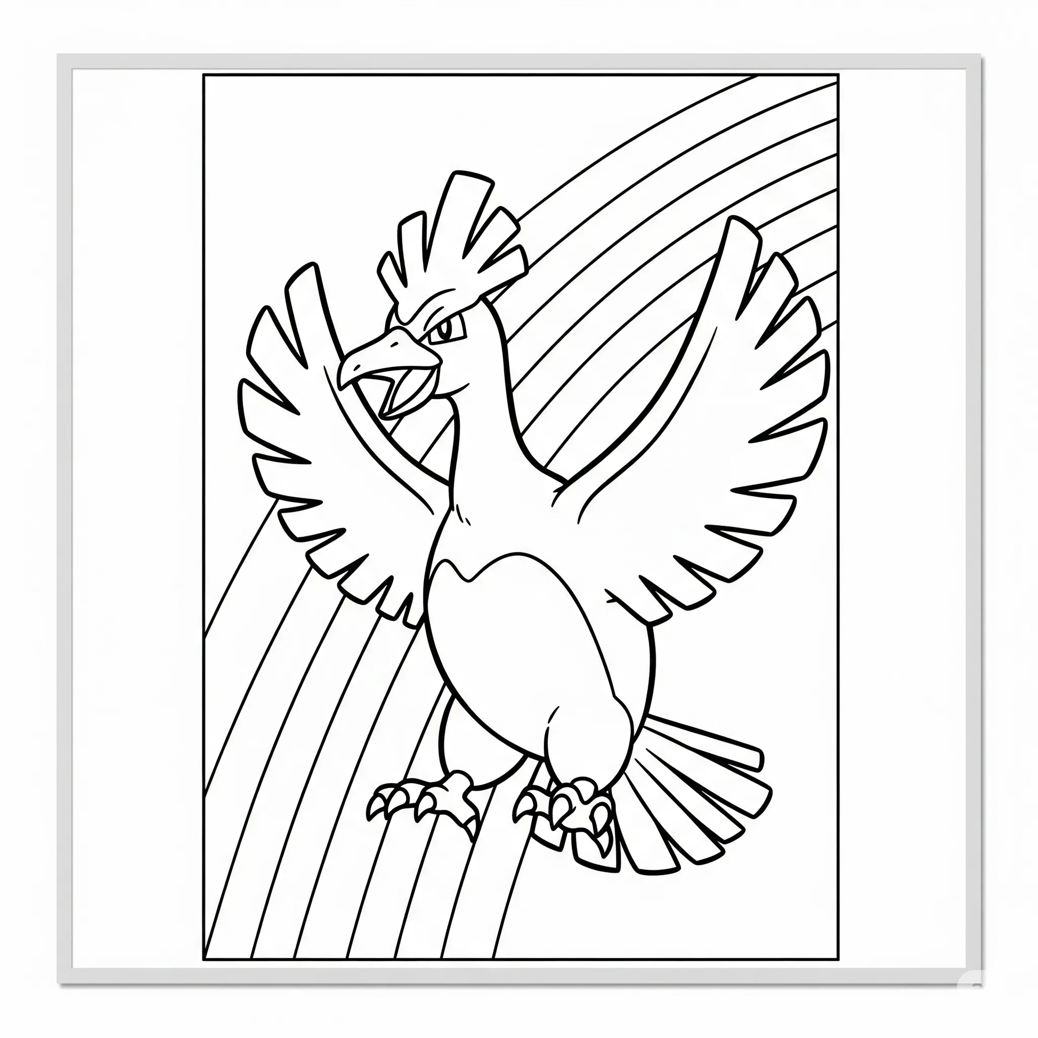 coloriage Ho Oh et l’arc en ciel et dessins
