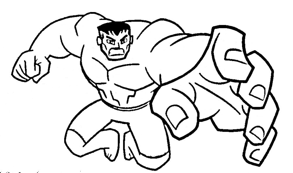 coloriage Hulk à imprimer kawaii