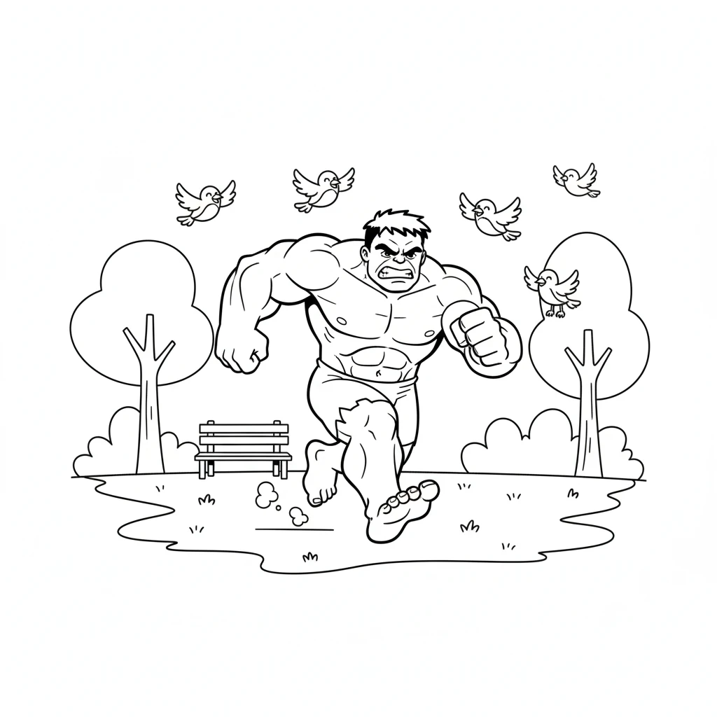 coloriage Hulk a imprimer pour enfant de 4 ans