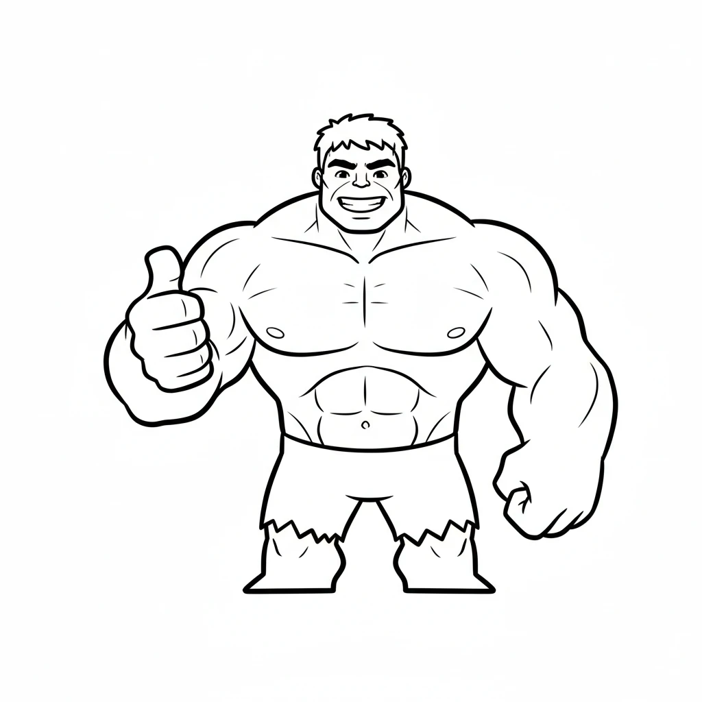 coloriage Hulk a imprimer pour enfant de 4 ans 1