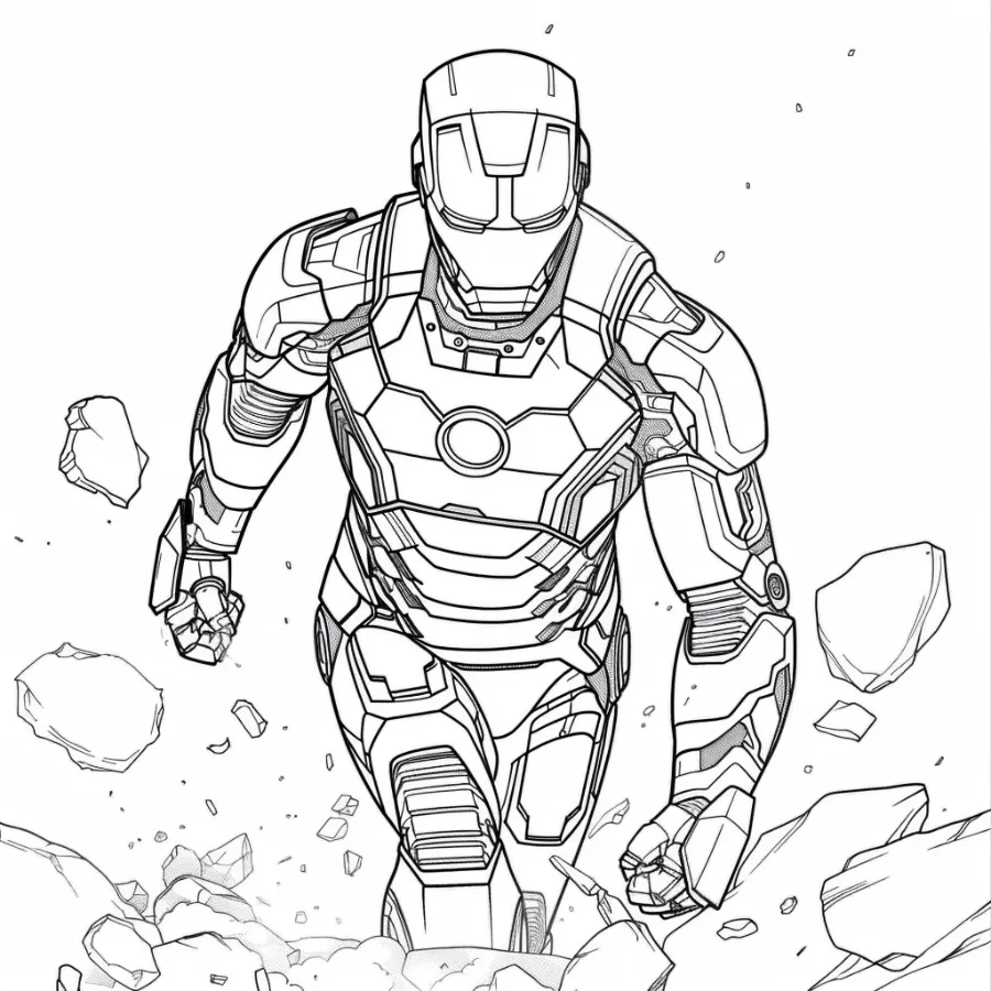 coloriage Iron Man pour enfant de 4 ans