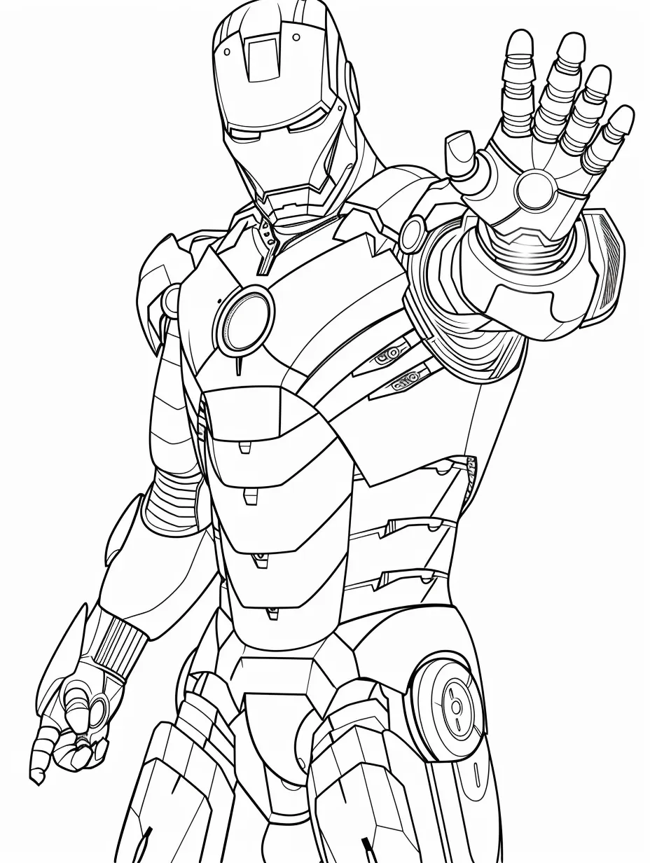 coloriage Iron Man et découpage à imprimer