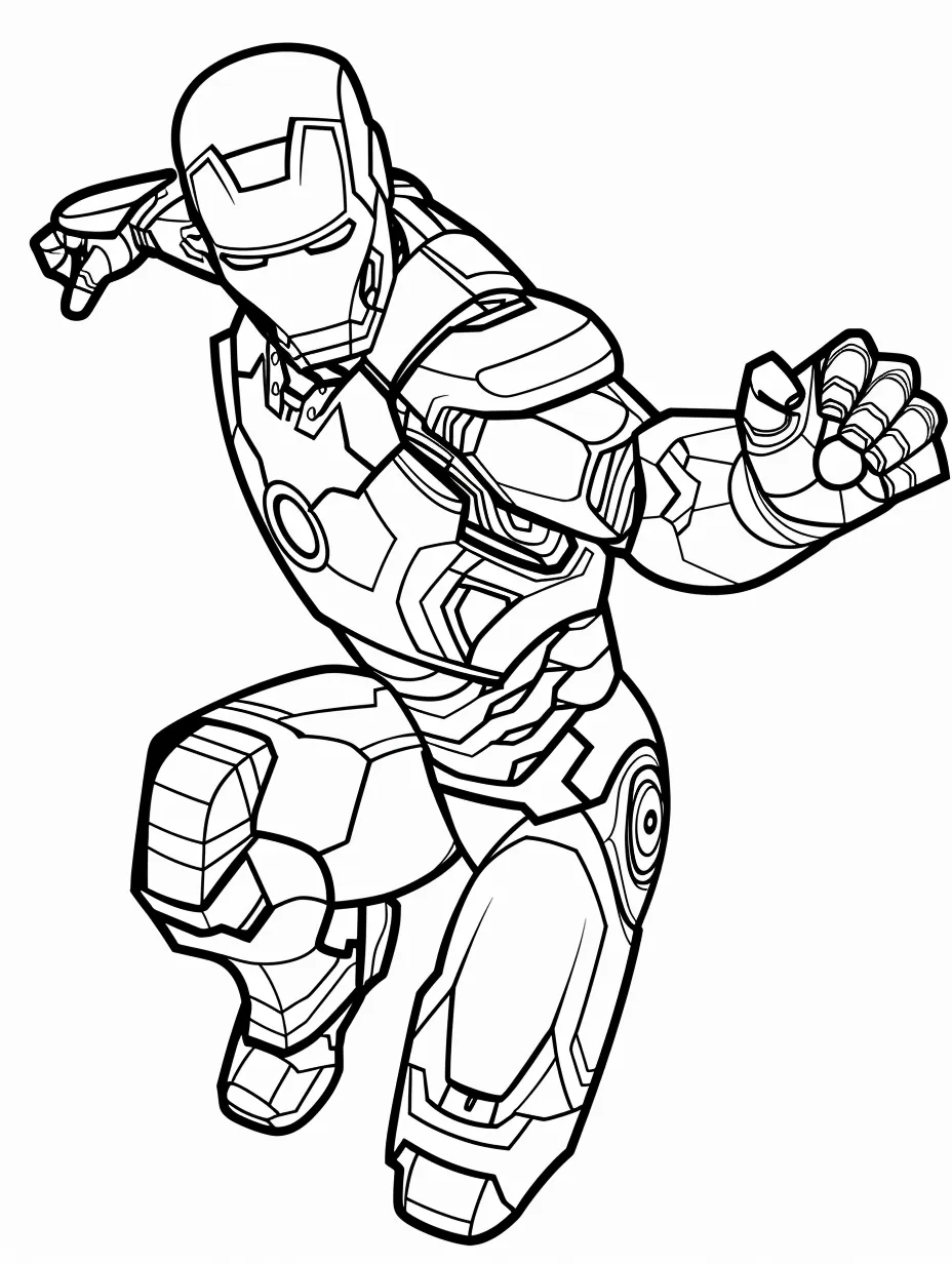 coloriage Iron Man pour enfant de 8 ans