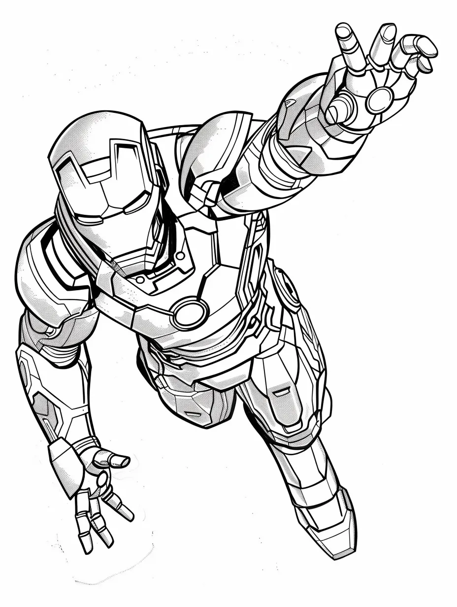 coloriage Iron Man à imprimer kawaii