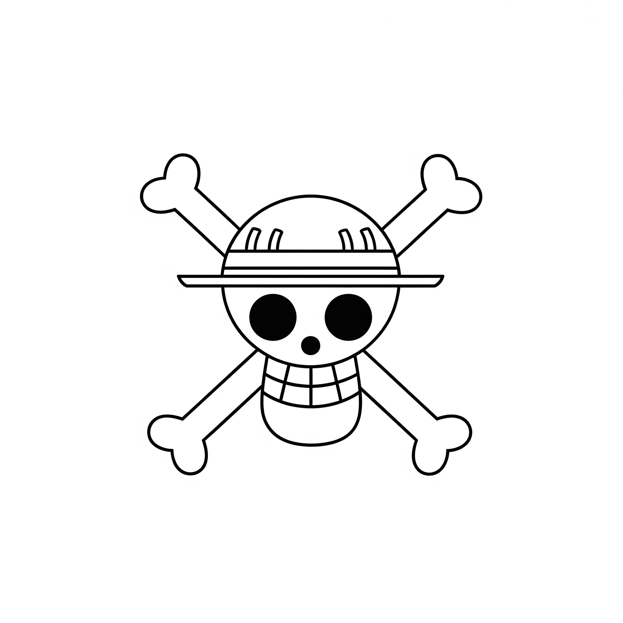 coloriage Jolly Roger des Chapeaux de paille à imprimer pour enfant de 4 ans