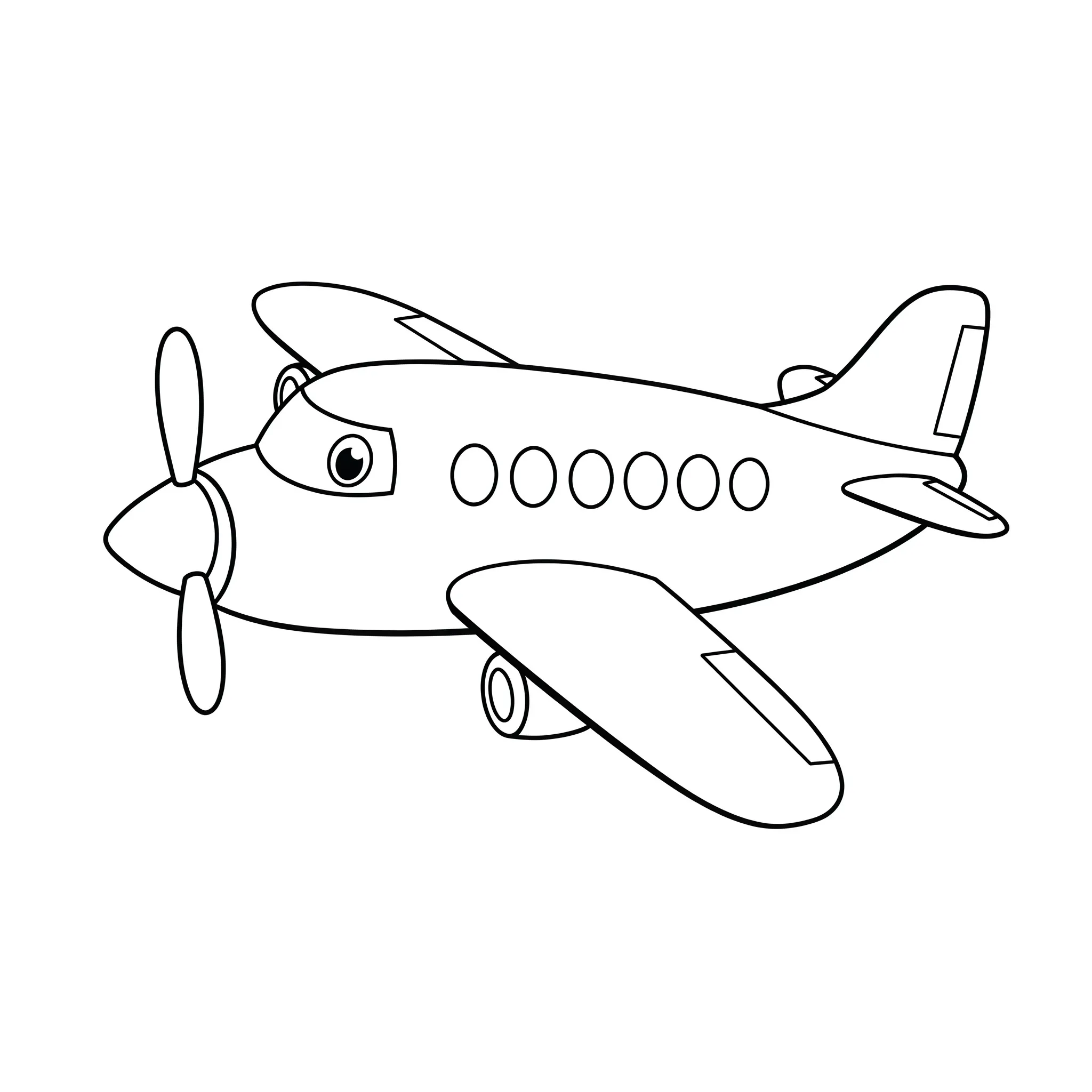 coloriage Juste la silhouette d’un avion à imprimer pour enfant de 2 ans