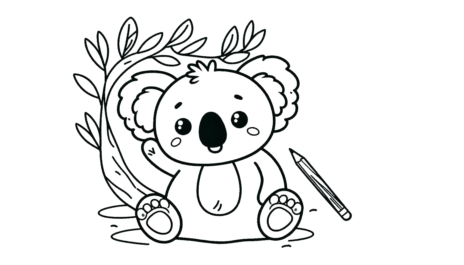 coloriage Koala pour bebe a imprimer