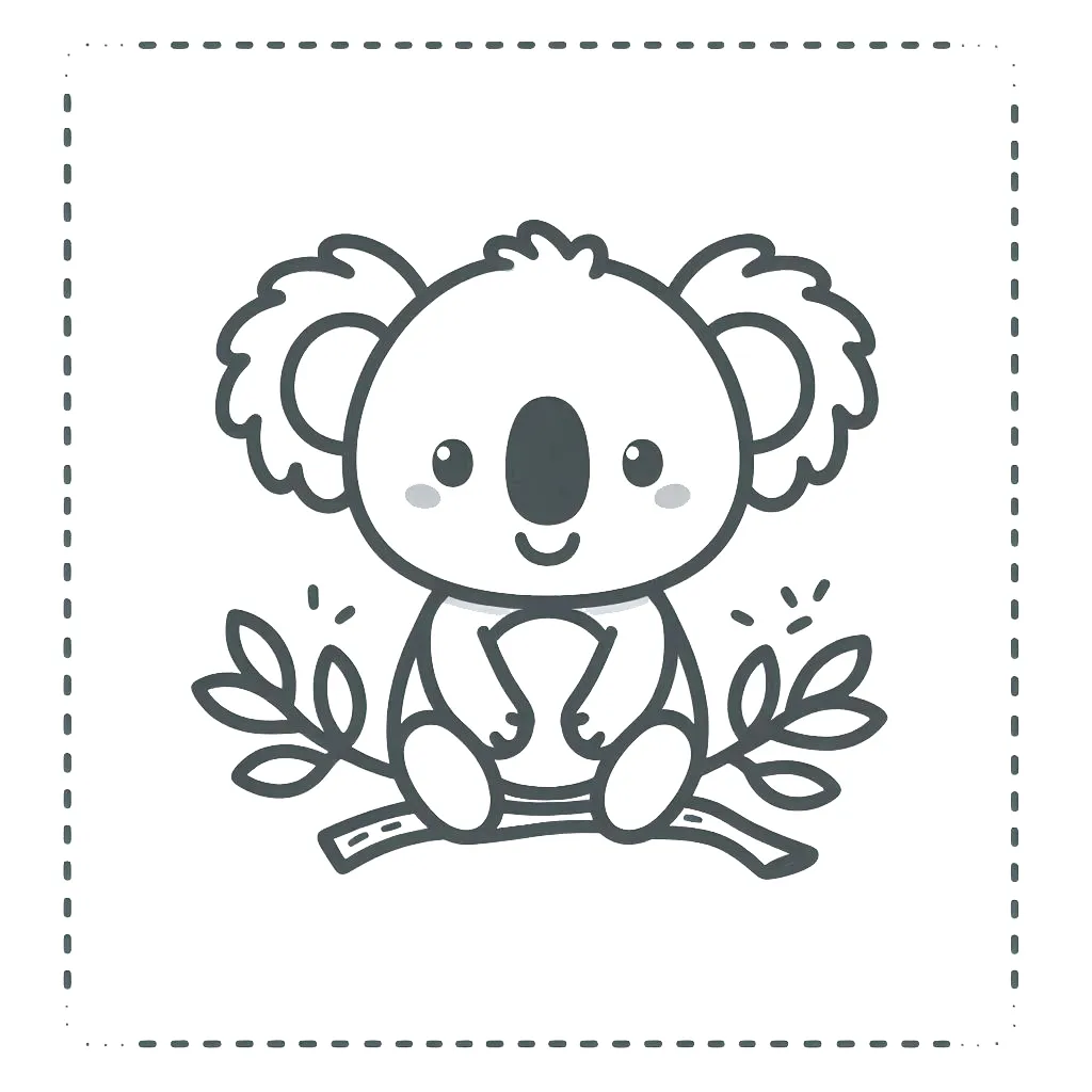 coloriage Koala à imprimer kawaii