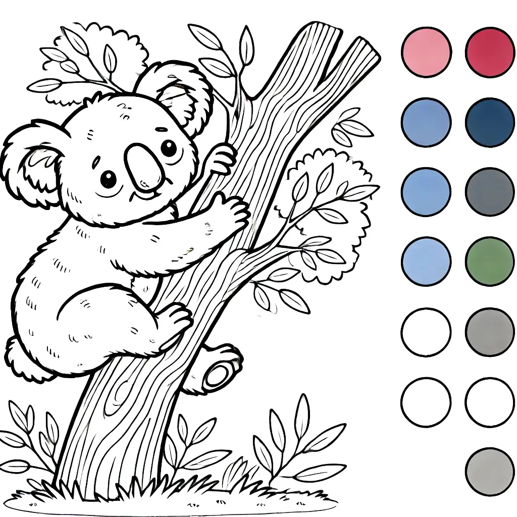 coloriage Koala à imprimer pour enfant de 12 ans