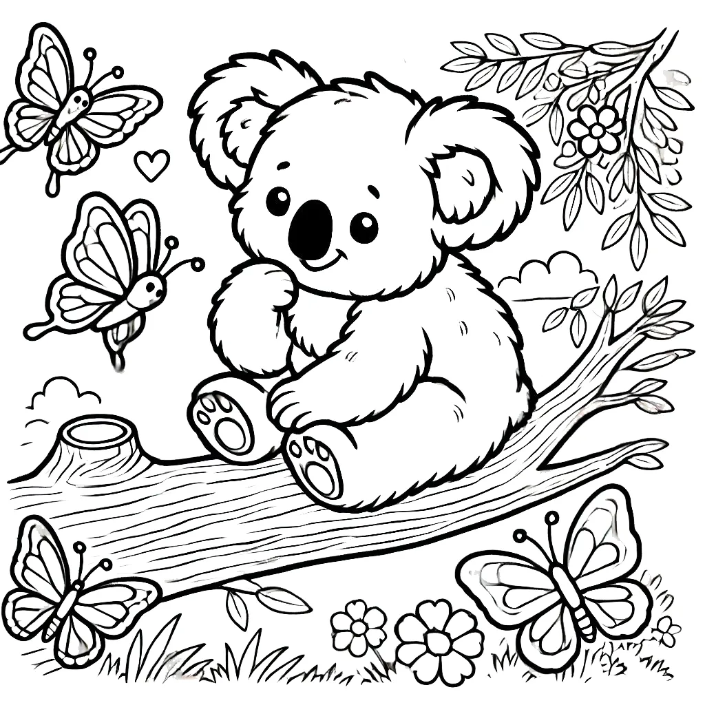 coloriage Koala à imprimer pour enfant de 6 ans