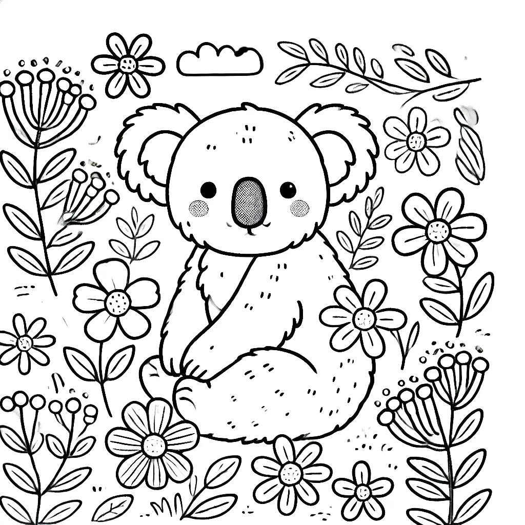 image de coloriage Koala pour enfant