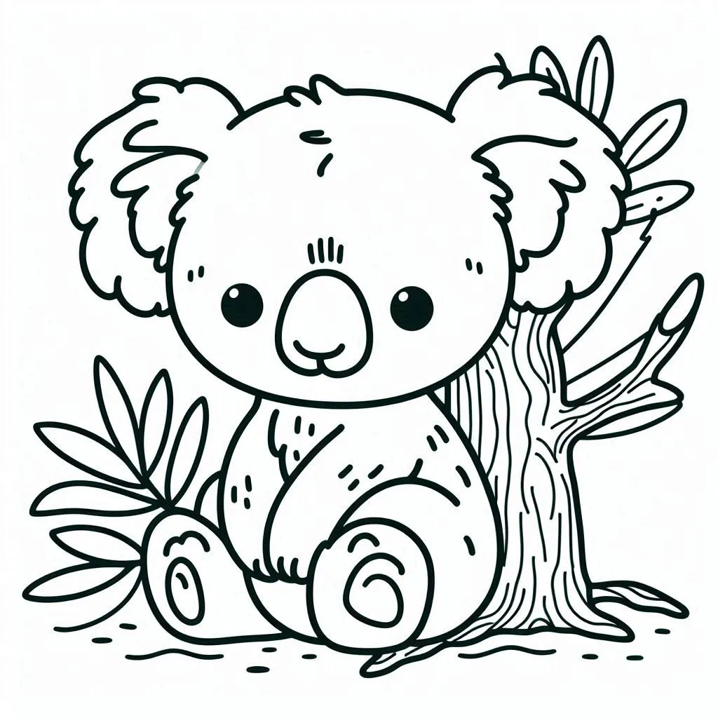 coloriage Koala gratuit pour enfants 1